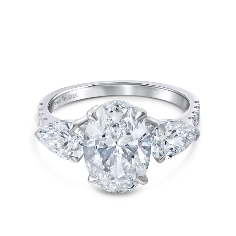Oval Round Solitaire Ring | 4 CT