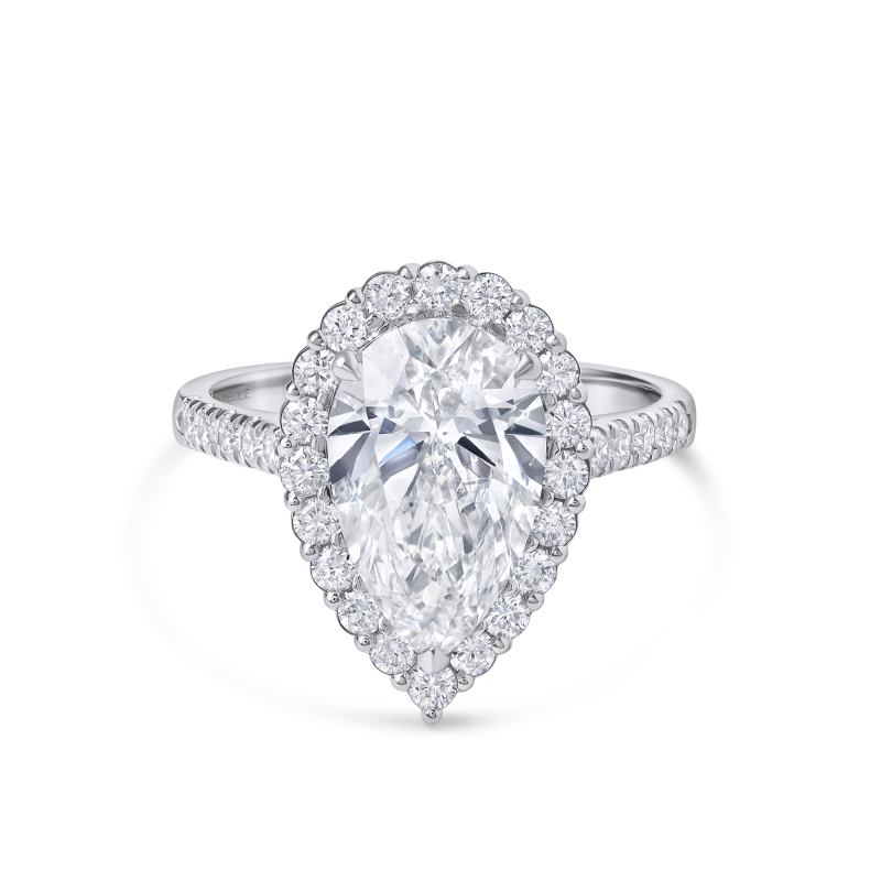 Drop Diamond Band Ring in 18k White Gold Lab Grown Diamond