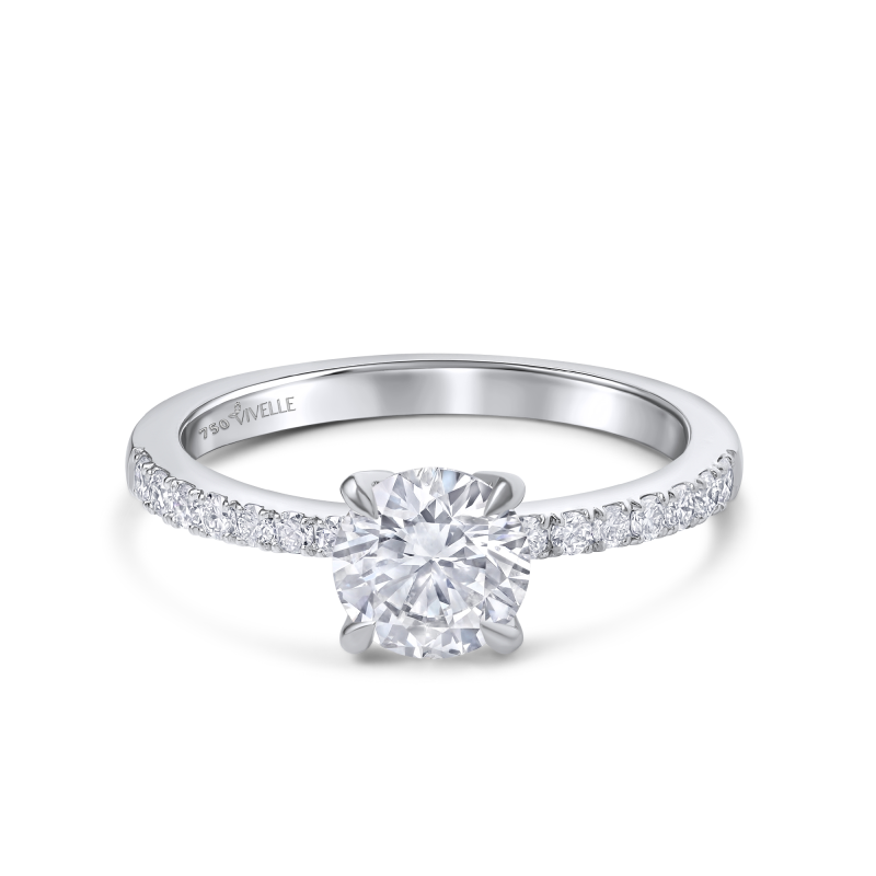 Classic Solitaire Round Ring | Lab-Grown Diamond | 18k white Gold