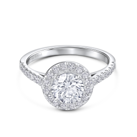 Drop Diamond Band Ring in 18k White Gold Lab Grown Diamond