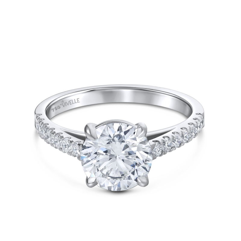 Classic Solitaire Round Ring | Lab-Grown Diamond | 18k White Gold