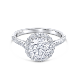 Drop Diamond Band Ring in 18k White Gold Lab Grown Diamond