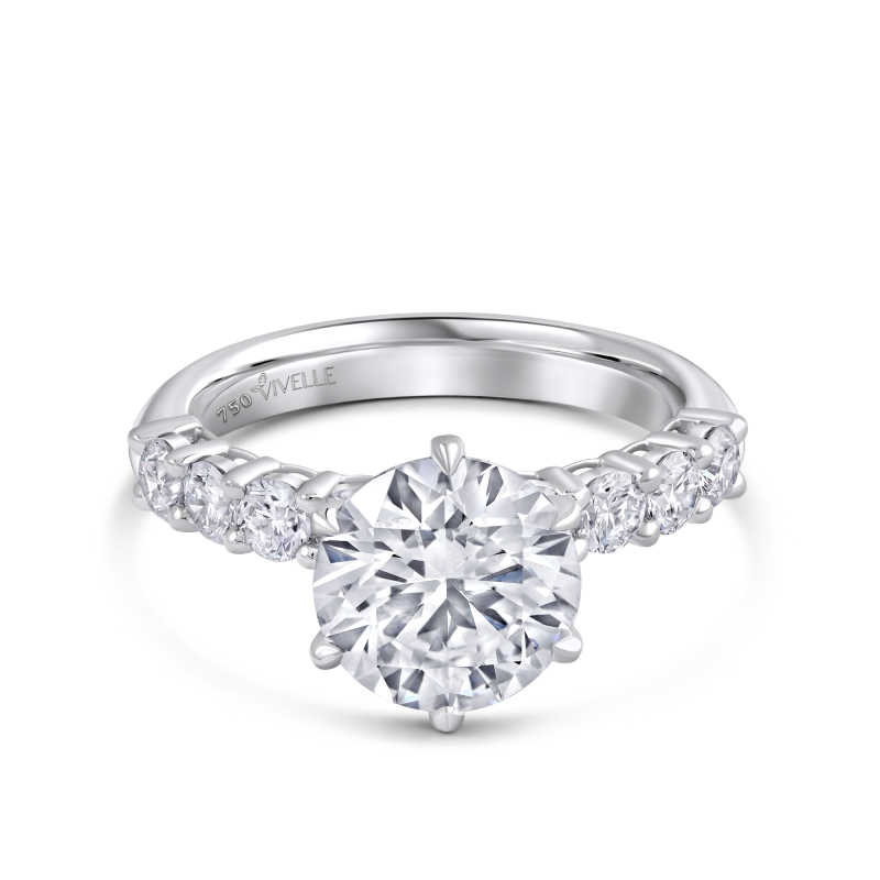 Classic Solitaire Round Ring | Lab-Grown Diamond | 18k White Gold