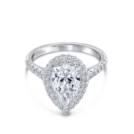 Drop Diamond Band Ring in 18k White Gold Lab Grown Diamond