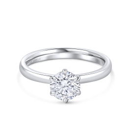 Solitaire Round Ring | Lab Grown Diamond |18K White Gold