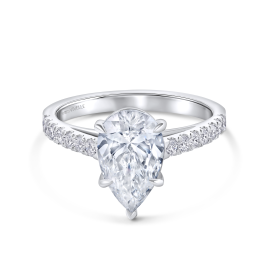 Classic Solitaire Drop Ring | Lab Grown Diamond | 18K White Gold