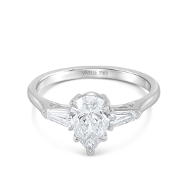 Classic Solitaire Drop Ring | Lab Grown Diamond | 18K White Gold