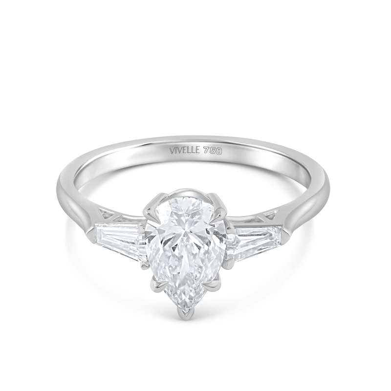 Classic Solitaire Drop Ring | Lab Grown Diamond | 18K White Gold
