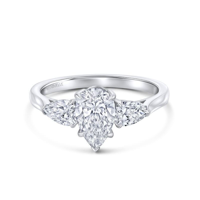 Classic Solitaire Drop Ring | Lab Grown Diamond | 18K White Gold