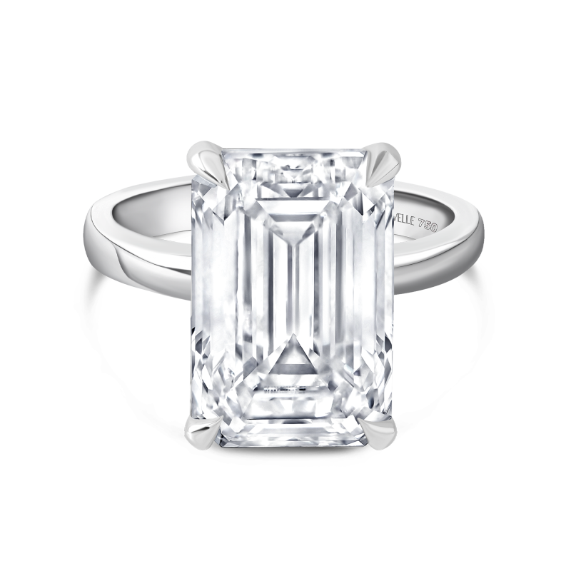 Solitaire Emerald Ring | 10.10CT Lab Grown Diamond