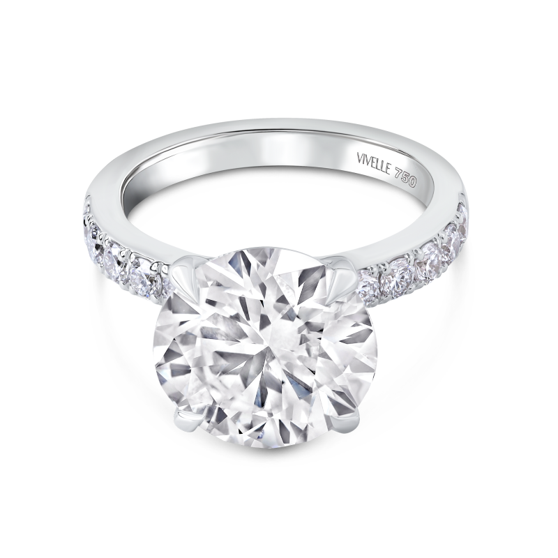 Luxury Solitaire Round Ring | Lab Grown Diamond | 18K White Gold