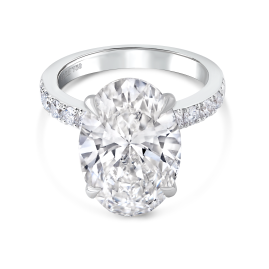 Luxury Solitaire Oval Ring | Lab Grown Diamond | 18K White Gold