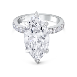 Luxury Solitaire Marquise Ring | Lab Grown Diamond | 18K White Gold
