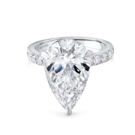 Luxury Solitaire Drop Ring | Lab Grown Diamond | 18K White Gold