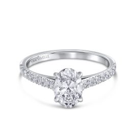 Classic Oval Solitaire Ring |Lab-Grown Diamond |18K White Gold