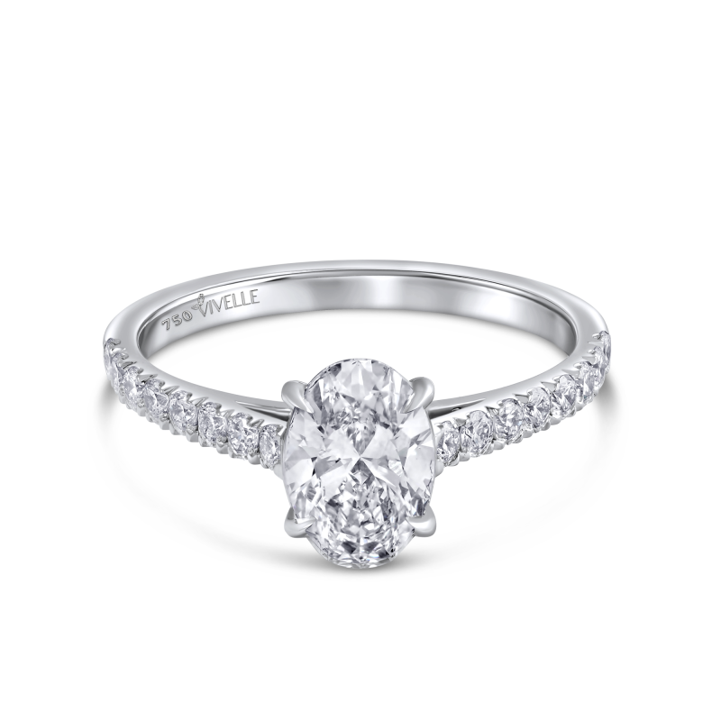 Classic Oval Solitaire Ring |Lab-Grown Diamond |18K White Gold