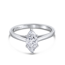 Solitaire Marquise Ring | 1CT Lab Grown Diamond | 18K White Gold